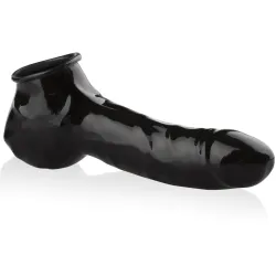 MANȘON PENTRU PENIS ȘI TESTICULE NEGRU DIN LATEX - DSR 0529109
