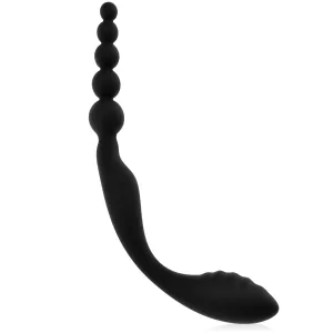 VIBRATOR FLEXIBIL VAGINAL-ANAL CU SONDA DUBLĂ PENTRU PUNCTUL G CU BILE DE MÂNGÂIERE - 78358939