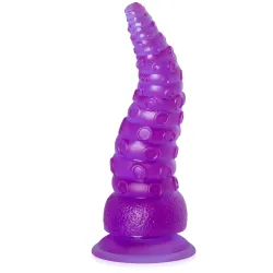 Dildo flexibil texturat violet de 21 cm în formă de tentacul - 76083652