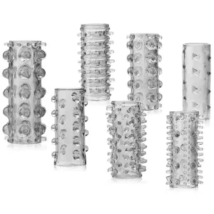 Set de 7 mansoane stimulatoare cu protuberanțe pentru penis - 89617745