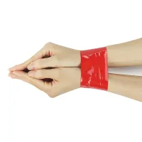 Bandă roșie de vinil fără adeziv pentru restricționare BDSM - 70592466 - 4