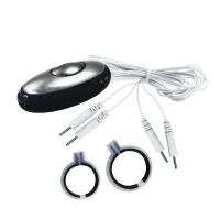 Stimulator electric dublu cu inel pentru penis și bandă pentru scrot - 78995468 - 2