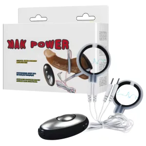 Stimulator electric dublu cu inel pentru penis și bandă pentru scrot - 78995468