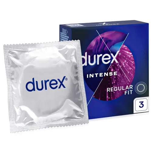 Durex Intense Prezervative cu striații și lubrifiant special 3 buc - 71455409