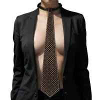 Rebellion stilat cravată reglabilă din piele ecologică cu model BDSM - 74869705 - 4