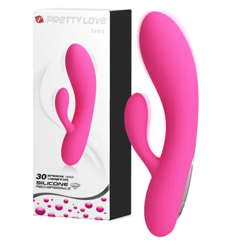 Vibrator roz din silicon cu stimulare clitoridiană, 30 de programe - 76451389