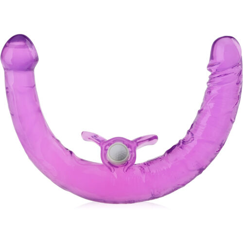 VIBRATOR CU DOUĂ CAPETE VIBRATOR LESBIAN DOUĂ PENISURI CU MASEUR PENTRU CLITORIS DIN GEL - 79788108