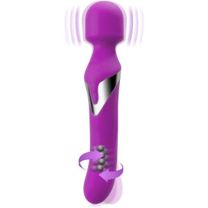 VIBRATOR DUBLU CU BILE MOBILE ŞI MASAGER: PRODUS DE MARCĂ – 74371682