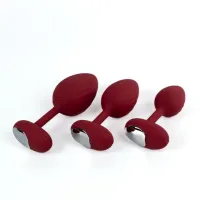 Set de 3 dopuri anale vibratoare cu telecomandă, 10 moduri - 73852970 - 3