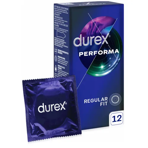 Prezervativele Durex Performa cu benzocaină pentru sex mai lung 12 buc - 71959534