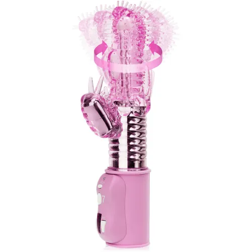 VIBRATOR ROTATIV DIN GEL CU FILE, VERMIȘOR ȘI BILE PENTRU MASAJ - 72367038