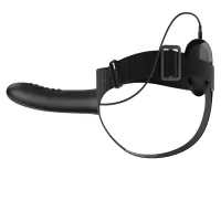 Centură neagră cu dildo vibrator 18,5 cm pegging - 78192200 - 2