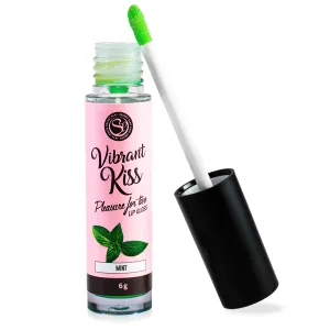 Vibrant Kiss Mint luciu de buze cu arome vibrator în lichid - 73321815