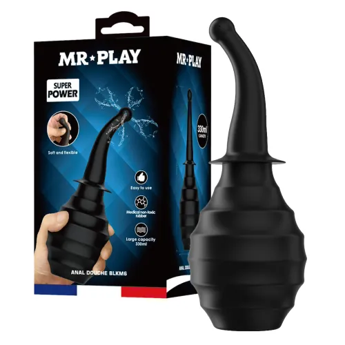 Irigator negru pere pentru clismă pentru sex anal 330 ml - 72303103