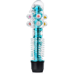 VIBRATOR DE GEL CU VÂRFURI ȘI PROEMINENȚE, BAGHETĂ MASAJ DE PLĂCERE - 71589792