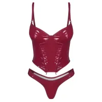 Obsessive Redya set lenjerie bordo corset + chiloți tanga - 74948775 - 3