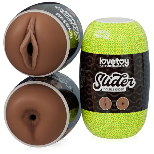 Masturbator dublu pentru bărbați, vagin maro și anus - 79099961