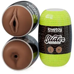 Masturbator dublu pentru bărbați, vagin maro și anus - 79099961