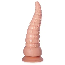Dildo flexibil texturat de culoarea pielii de 21 cm în formă de tentaculă - 79291470