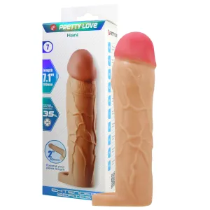 Manșon realist pentru mărirea penisului culoarea pielii + 5 cm - 73833366