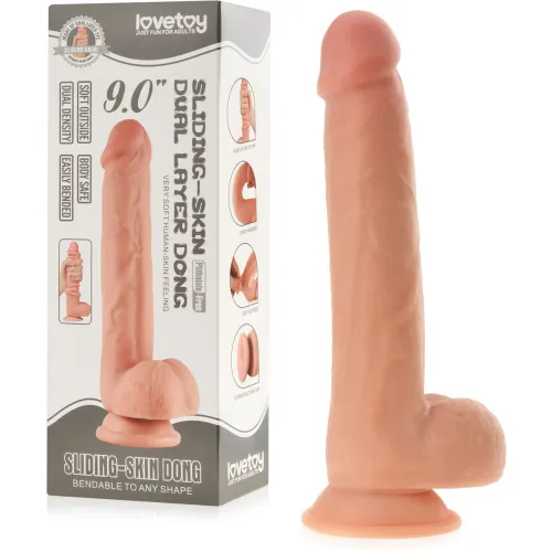 DILDO MARE CU PIELE GLISANTĂ ȘI NUCLEU MOBIL PENIS SUPER REALIST PE VENTUZĂ - 78646171