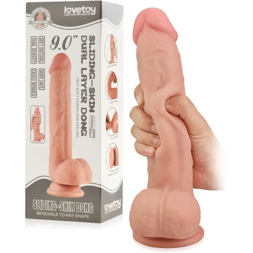 DILDO MARE CU PIELE GLISANTĂ ȘI NUCLEU MOBIL PENIS SUPER REALIST PE VENTUZĂ - 78646171