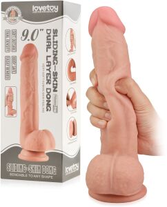 DILDO MARE CU PIELE GLISANTĂ ȘI NUCLEU MOBIL PENIS SUPER REALIST PE VENTUZĂ - 78646171