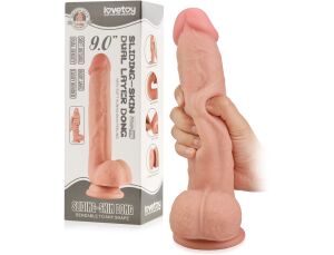 DILDO MARE CU PIELE GLISANTĂ ȘI NUCLEU MOBIL PENIS SUPER REALIST PE VENTUZĂ - 78646171