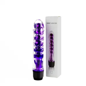 Vibrator gel cu proeminențe și reglaj continuu al vibrațiilor 18 cm - 73106772