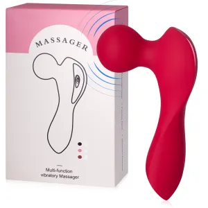 Mini masaj roșu pentru femei cu 10 opțiuni de vibrație - 78493416