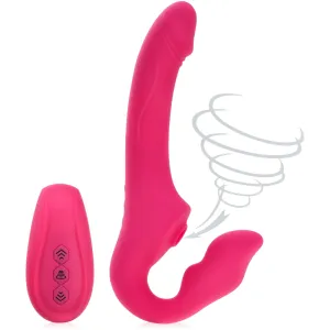 STRAP-ON ASPIRAȚIE PENTRU LESBIENE CU VIBRAȚII, CONTROLAT PRIN TELECOMANDĂ - 78425877