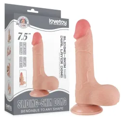 Dildo de 19,5 cm, penis superrealist cu testicule mari - 77950502