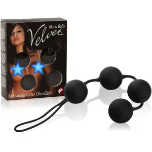 PATRU BILE VIBRATOARE DIN SILICON NEGRU VELVET BLACK BALLS DSR 506010