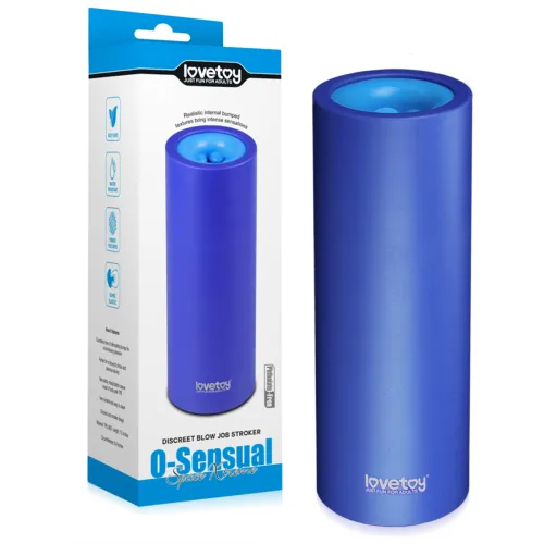 Masturbator albastru, cu două fețe, pentru bărbați, cu protuberanțe - 72809194