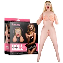 Păpușă gonflabilă realistă blondă 152 cm sâni din silicon + 3 orificii - 71247683