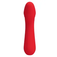 Vibrator punct G din silicon roșu moale cu 12 funcții - 74536346 - 4