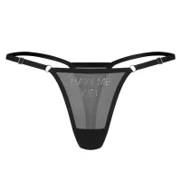 Obsessive Violami chilot string transparent cu inscripția 