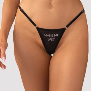 Obsessive Violami chilot string transparent cu inscripția "Make me wet" - 76279205
