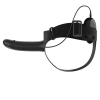 Harnasament strap-on negru cu vibrator 16 cm și telecomandă - 70043295 - 2