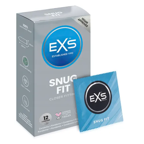 Prezervative EXS SNUG CLOSER FIT 12 bucăți mai strâmtă, potrivire mai bună - 70678269