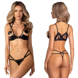 Obsessive Keira Lise sutien deschis și tanga - 72196136