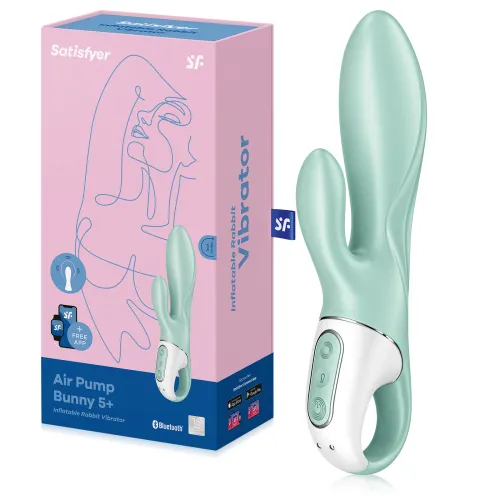 Vibrator Satisfyer Air Pump Bunny cu pompare și protuberanță pentru clitoris - 77029607