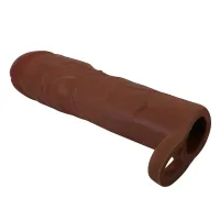 Manșon realist pentru mărirea penisului maro + 7,6 cm - 73726611 - 2