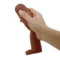 Manșon realist pentru mărirea penisului maro + 7,6 cm - 73726611 - 5