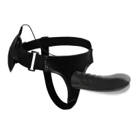 Negru strap-on penis artificial vibrant pegging + telecomandă - 74011327 - 5
