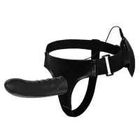 Negru strap-on penis artificial vibrant pegging + telecomandă - 74011327 - 7