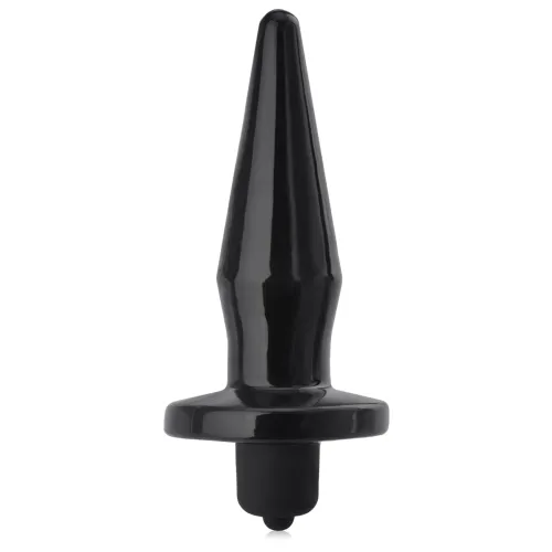 Negru gel, subțire dop anal turbo vibrații 14 cm - 75247561