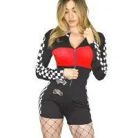 Salopetă senzuală erotică cu șorturi și fermoar Racer Girl - 70496290 - 2