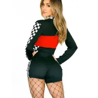 Salopetă senzuală erotică cu șorturi și fermoar Racer Girl - 70496290 - 3