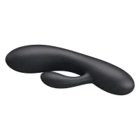 Vibrator negru din silicon cu stimulare clitoridiană, 30 de programe - 75016348 - 2